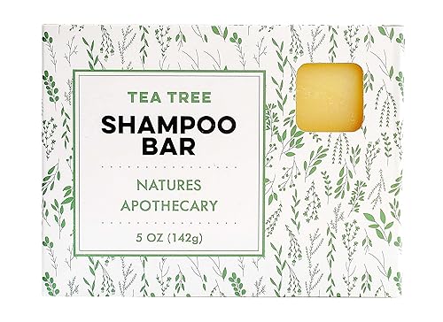 Nature's Apothecary Tea Tree - Barra de champú totalmente natural, hecha a mano en Estados Unidos con ingredientes a base de plantas. Respetuoso con