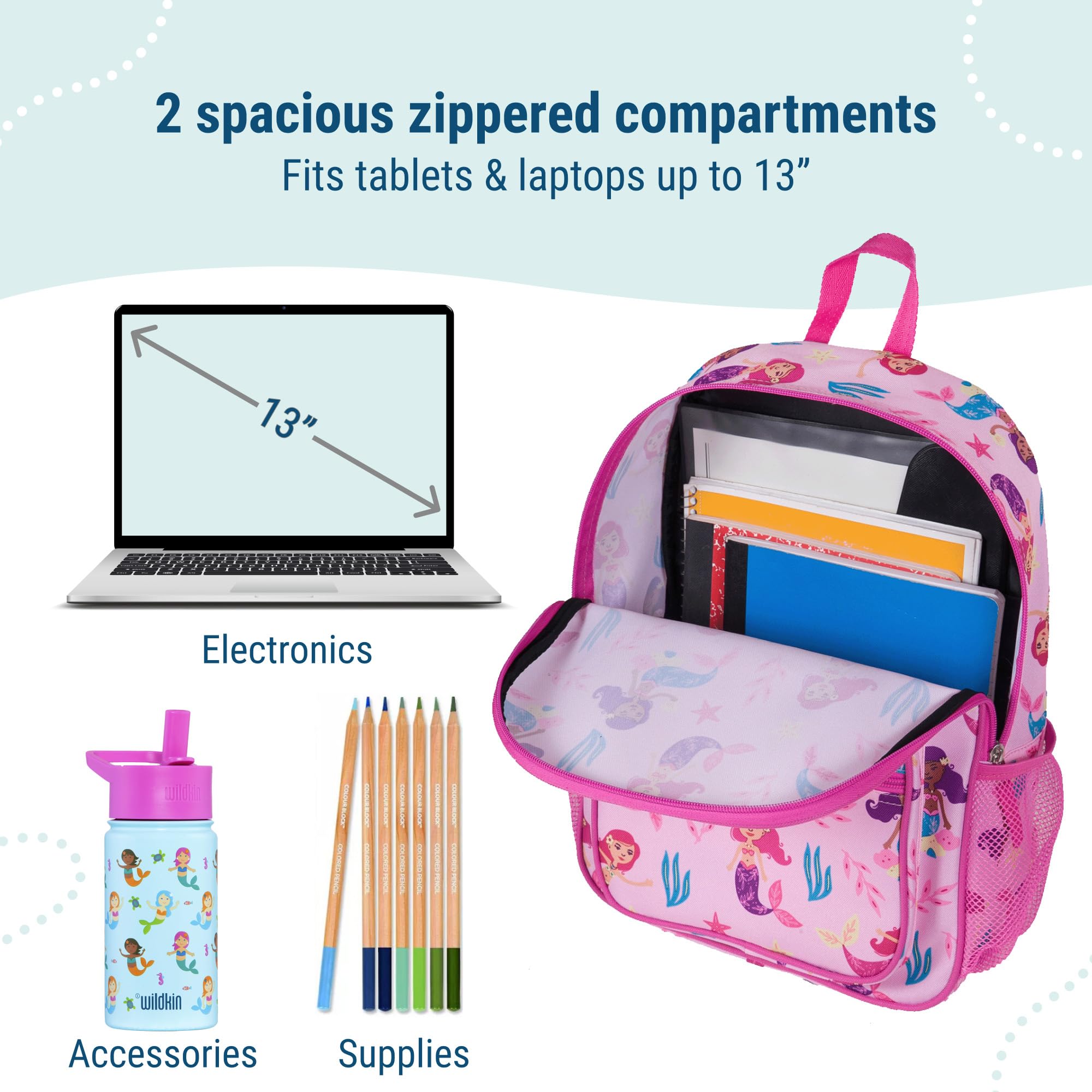 Mochila Impermeable Niño Wildkin Weekender Niños Mochila Con Cuerdas Para Niños Y Sacos De Dormir Niños