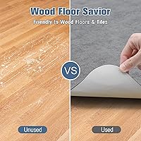 Vista 3 de Placoot Tapete de pana para silla de oficina, 55 x 35 pulgadas, antideslizante, pelo bajo, color gris claro