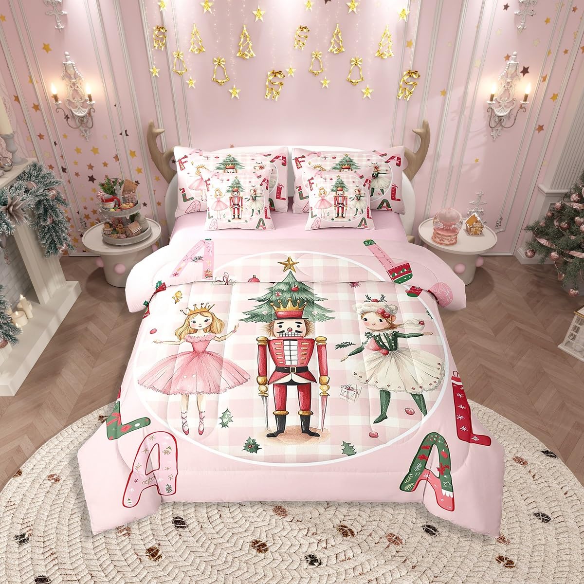 Rapport Home Nutcracker Christmas Duvet Cover Set - Double Size Microfibre Bedding With Pillowcases