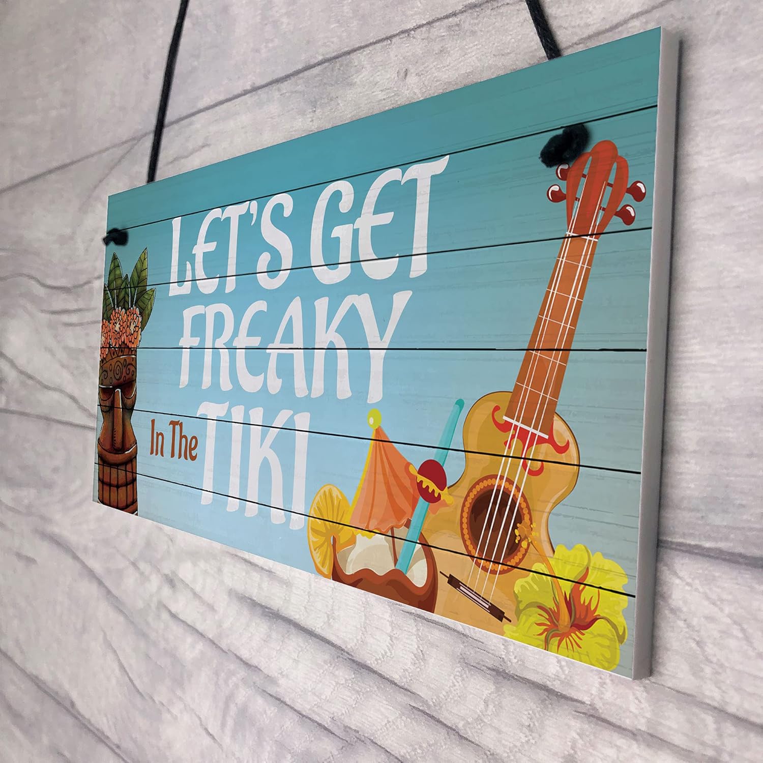 RED OCEAN Novelty Tiki Bar Sign Home Bar Decor Cocktail Bar Garden Decor Hanging Plaque