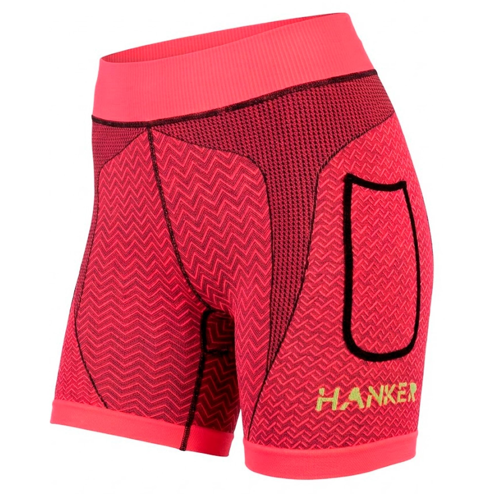 HANKER Mallas Deportivas Mujer Cortas Compresivas con Bolsillos Cintura Alta