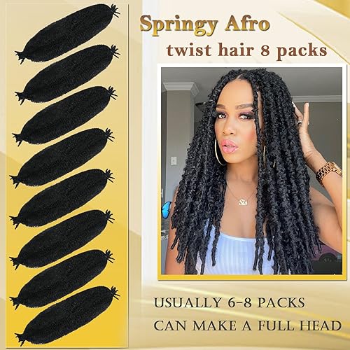 Miniatura 2 de 8 Paquetes de Cabello para Trenzas Marley Twist Pre-Estirado Cabello Afro Elástico Twist de 18 Pulgadas para Locs Suaves Cabello de Ganchillo