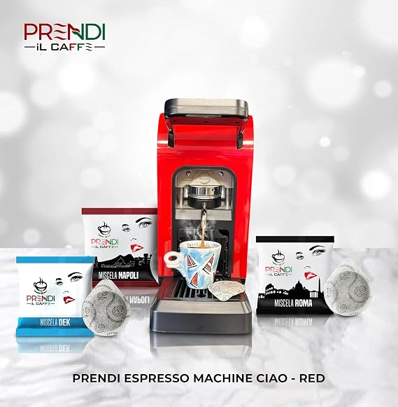 PRENDI Spinel Ciao Espresso Coffee Machine, Espresso Coffee Pod Machine  with 100 pods FREE