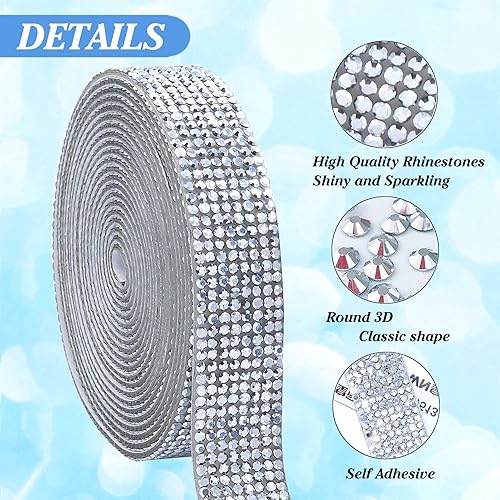 Miniatura 72 de Tiras autoadhesivas de diamantes de imitación de cristal para manualidades con diamantes de imitación de 0.079 pulgadas (0.079 in) para Champán