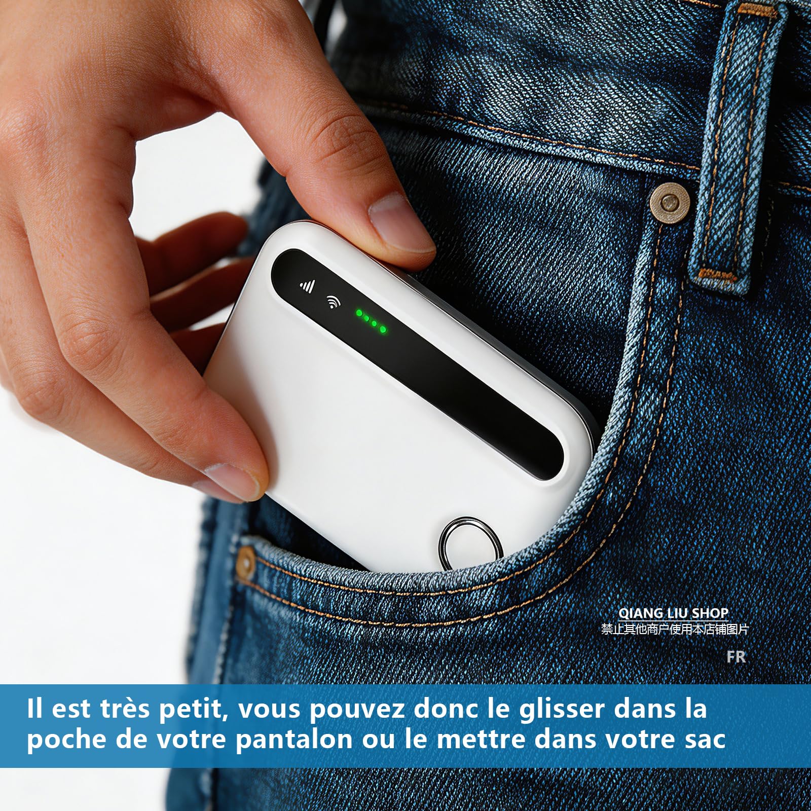 Routeur Wi-FI Mobile 4G Portable à Signal Ultra-Puissant Carte SIM | 12 H D'autonomie, Protection Réseau Sécurisée, Prise En Charge De 10 Utilisateurs, Camping, Voyages, Affaires