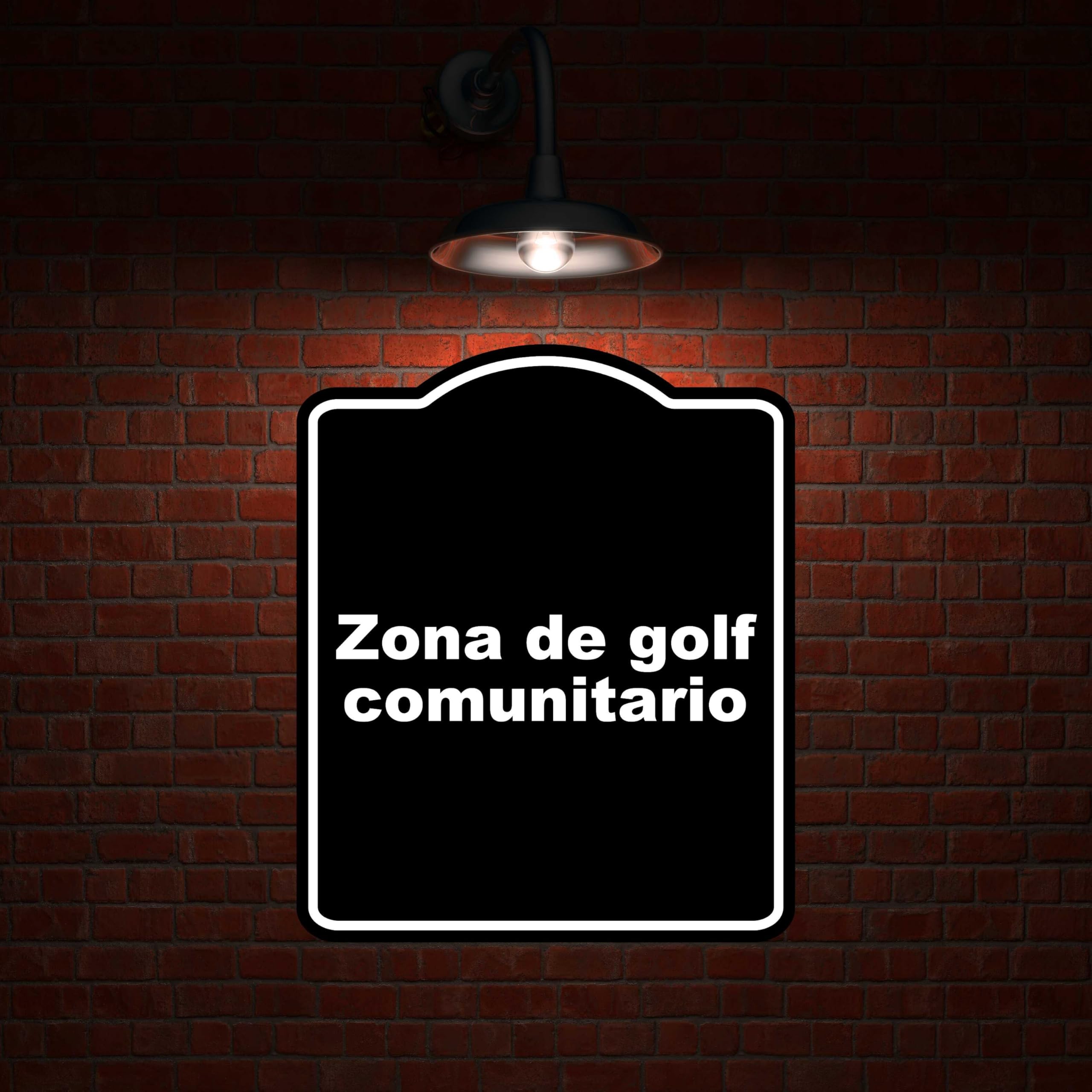 Zona de golf comunitario BLACK Aluminum Composite Sign 15 x 18 inches