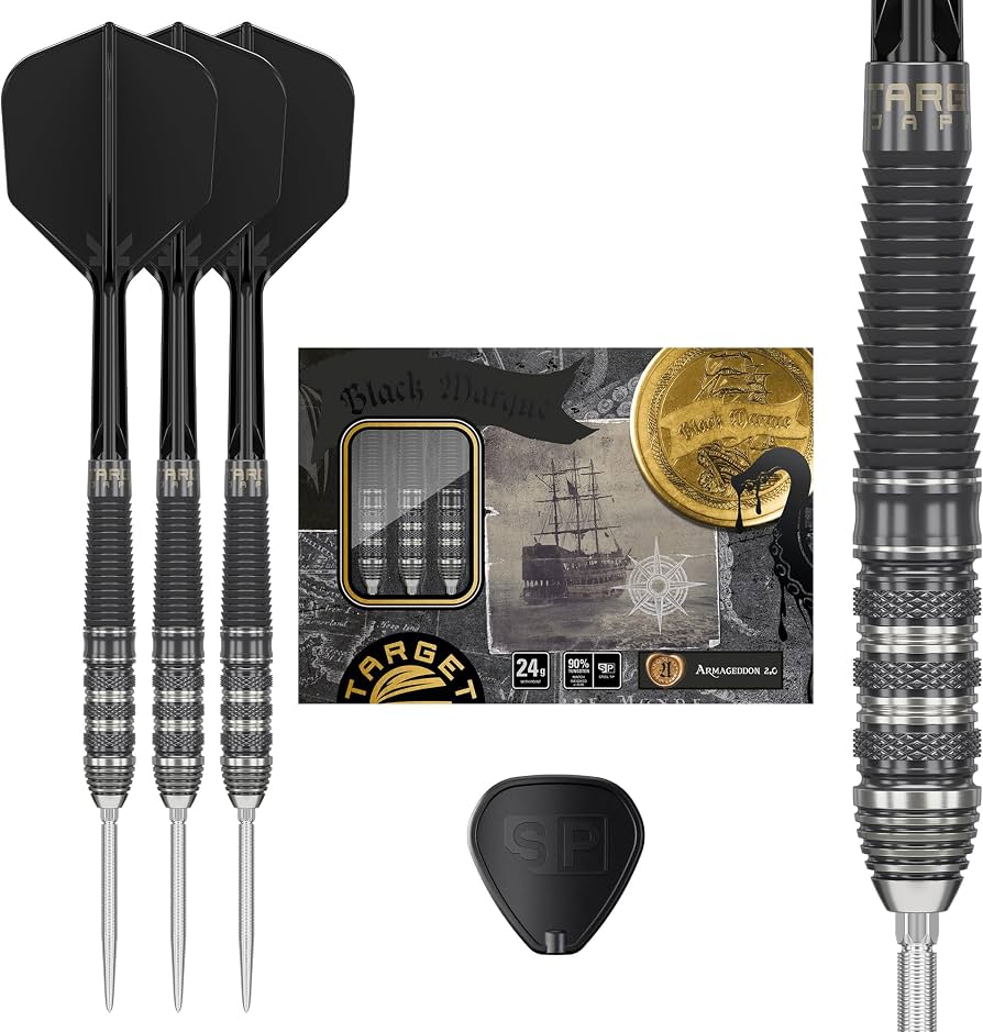 ②【廃盤】DARTS of GlGOR 925 バングル Target Japan Black Marque Armageddon G2 90% Tungsten K-Flex Swiss
