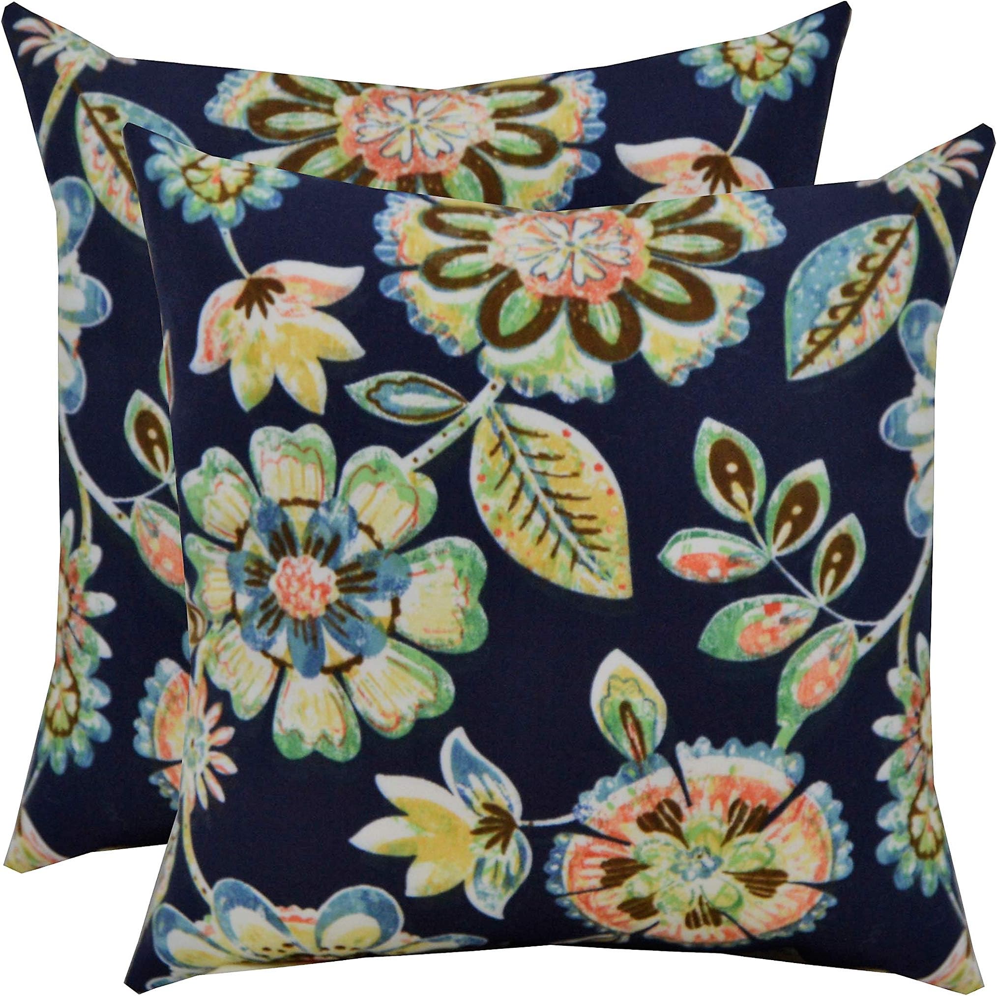 navy floral pillows