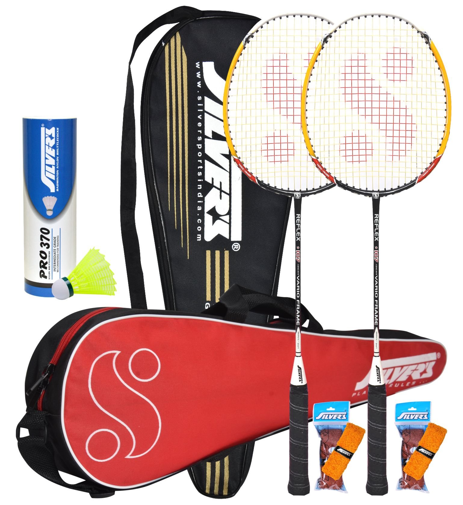 Silvers Reflex Badminton Kit Combo 2 with Yellow Nylon Shuttlecock (B010LMBZRS) Amazon Price History, Amazon Price Tracker
