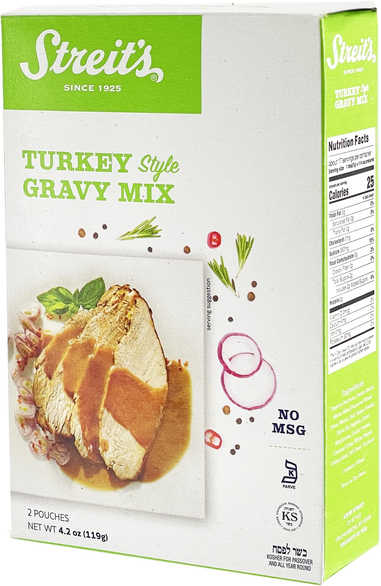 Streit'sGravy Mix, Pantry Staple, No-MSG, Kosher for Passover, 4.2 Oz (Turkey Gravy, Single)
