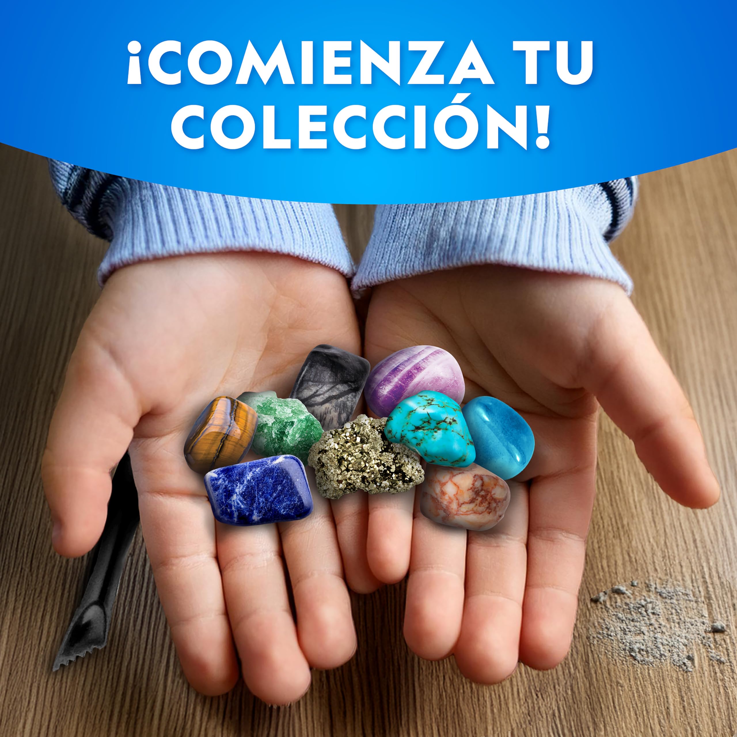 National Geographic Gran Kit de Excavación de Gemas – Extrae 50 Gemas Reales, Juego de Geología para Niños con Ladrillo Gigante, Herramientas, Guía Educativa y Hoja de Identificación