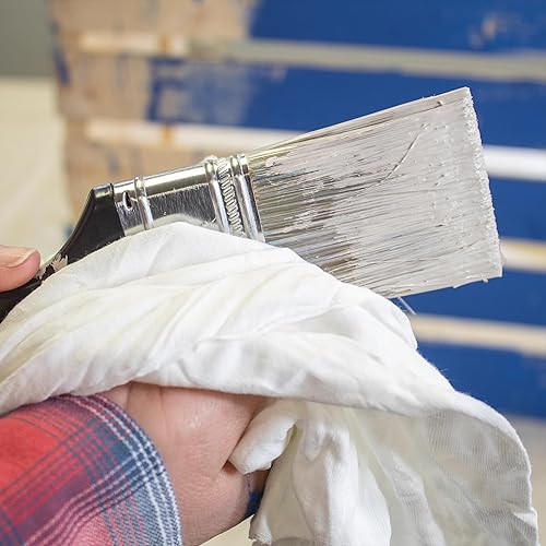 Miniatura 6 de Trapos de limpieza de camisetas blancas de primera calidad (caja de 10 libras), trapos de algodón blanco para limpieza, manchas, pintura, aceite,