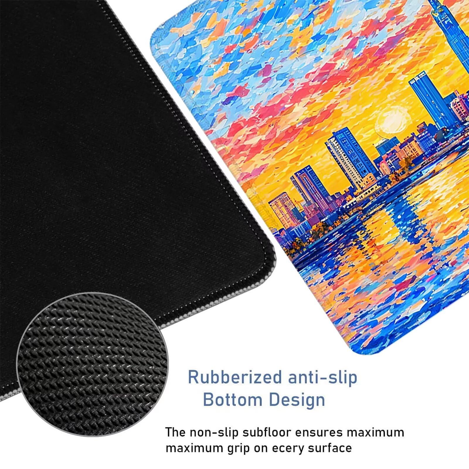Niebieska podkładka pod mysz poziomą podkładka pod mysz XXL 1200 x 600 x 3 mm, duża podkładka pod biurko z gumową podstawą, antypoślizgowa powierzchnia, dekoracja do domu i biura, prezent dla kobiet H