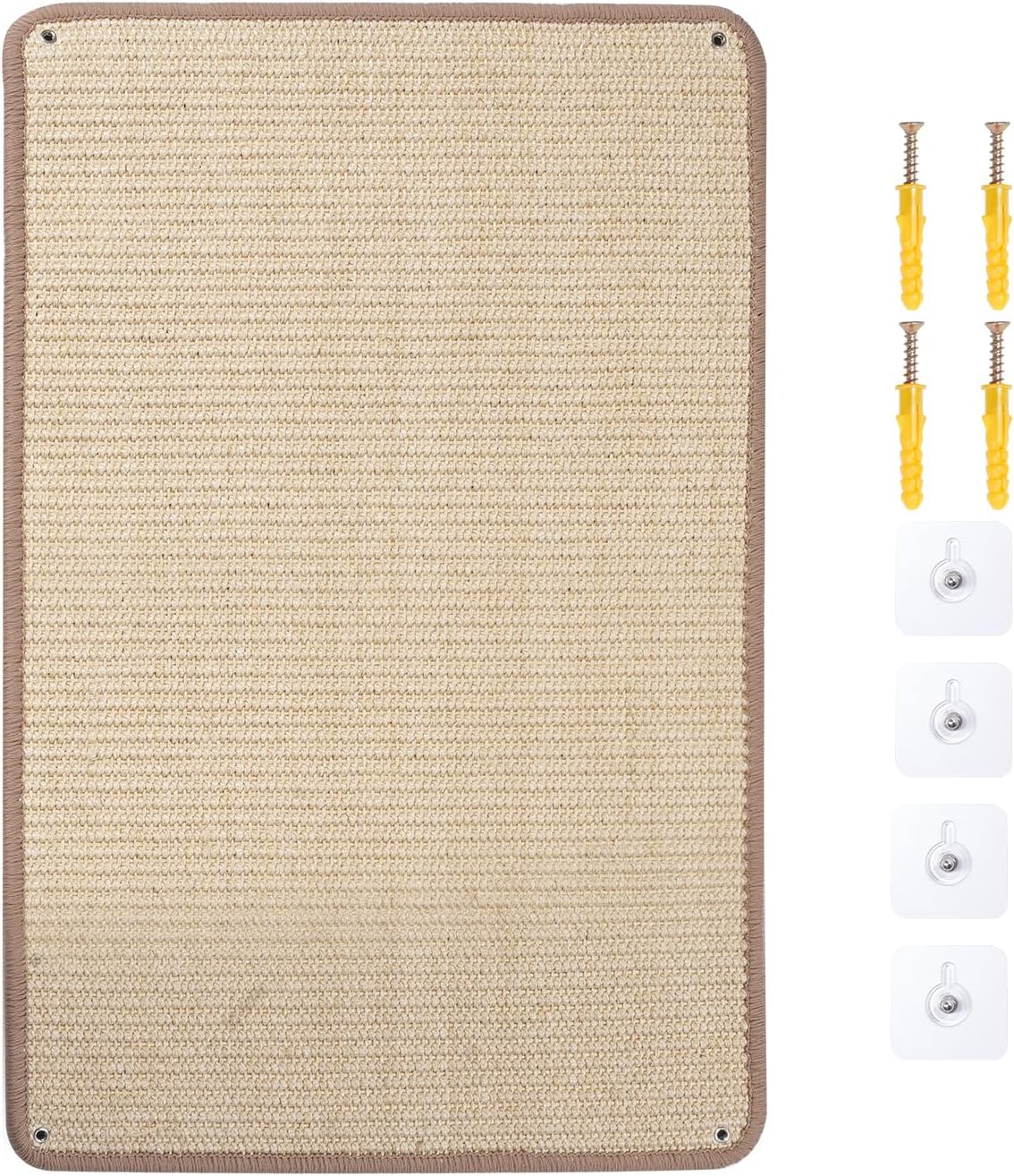 Natural Sisal Cat Scratching Mats 1PC, Wall Furniture Protector, Sisal | Wall Mounted Wall Climbing Carpet, Horizontal Cat Scratcher Rugs Carpets for Wall Couch Protection, 40×60cm