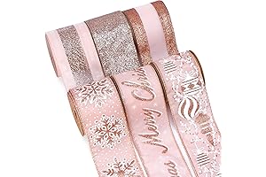 Ribbli Christmas Tree Ribbon Rose Gold 2.5 Inches x 6 Rolls