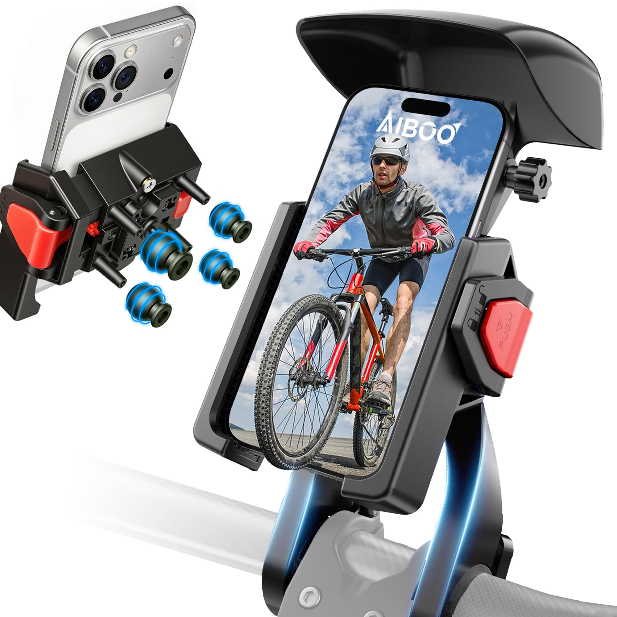 Amazon.co.jp: AIBOO 自転車 スマホホルダー 【新モデル サンバイザー 