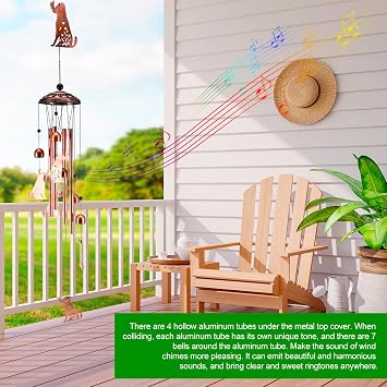 Wind Chimes Outdoor, Wind chimes for Garden Yard outdoor Decor, Garden Decor, Best Gardening Gift for Mom Women Grandma Friend, Patio Decor for Balcony, LIving Room, Yard (Dog)