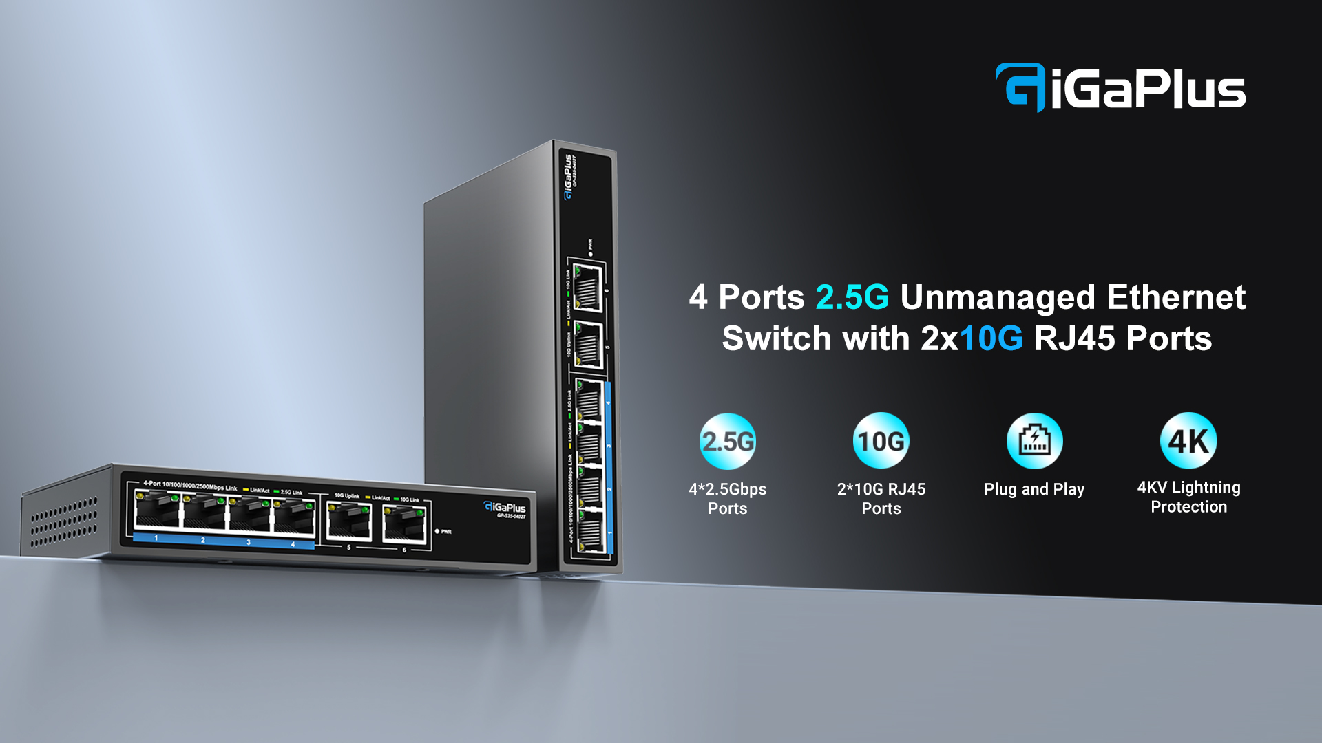 Amazon.com: 6 Ports 10Gb Unmanaged Ethernet Switch with 4*2.5G