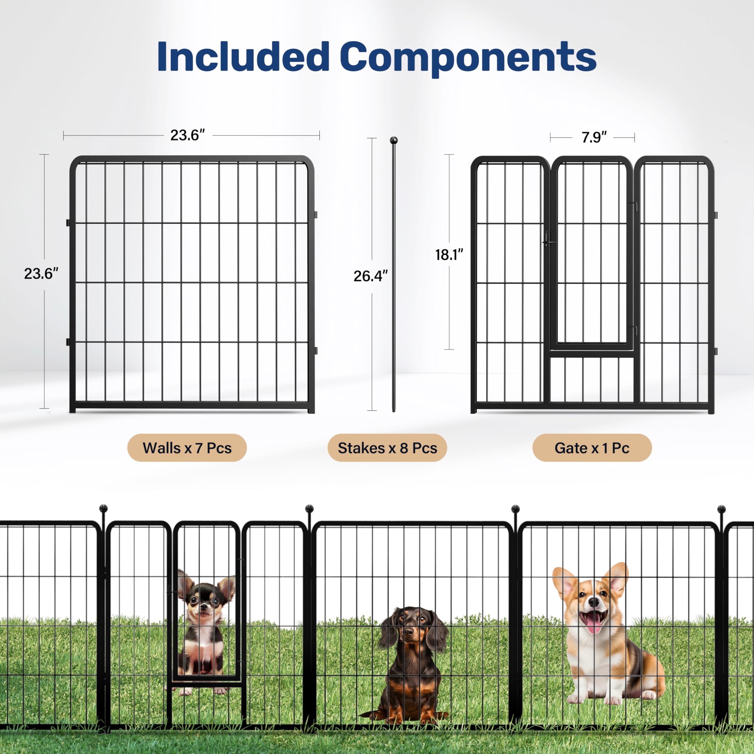Clôture De Jardin Décorative Avec Portail – 61 Cm (H) X 40 M