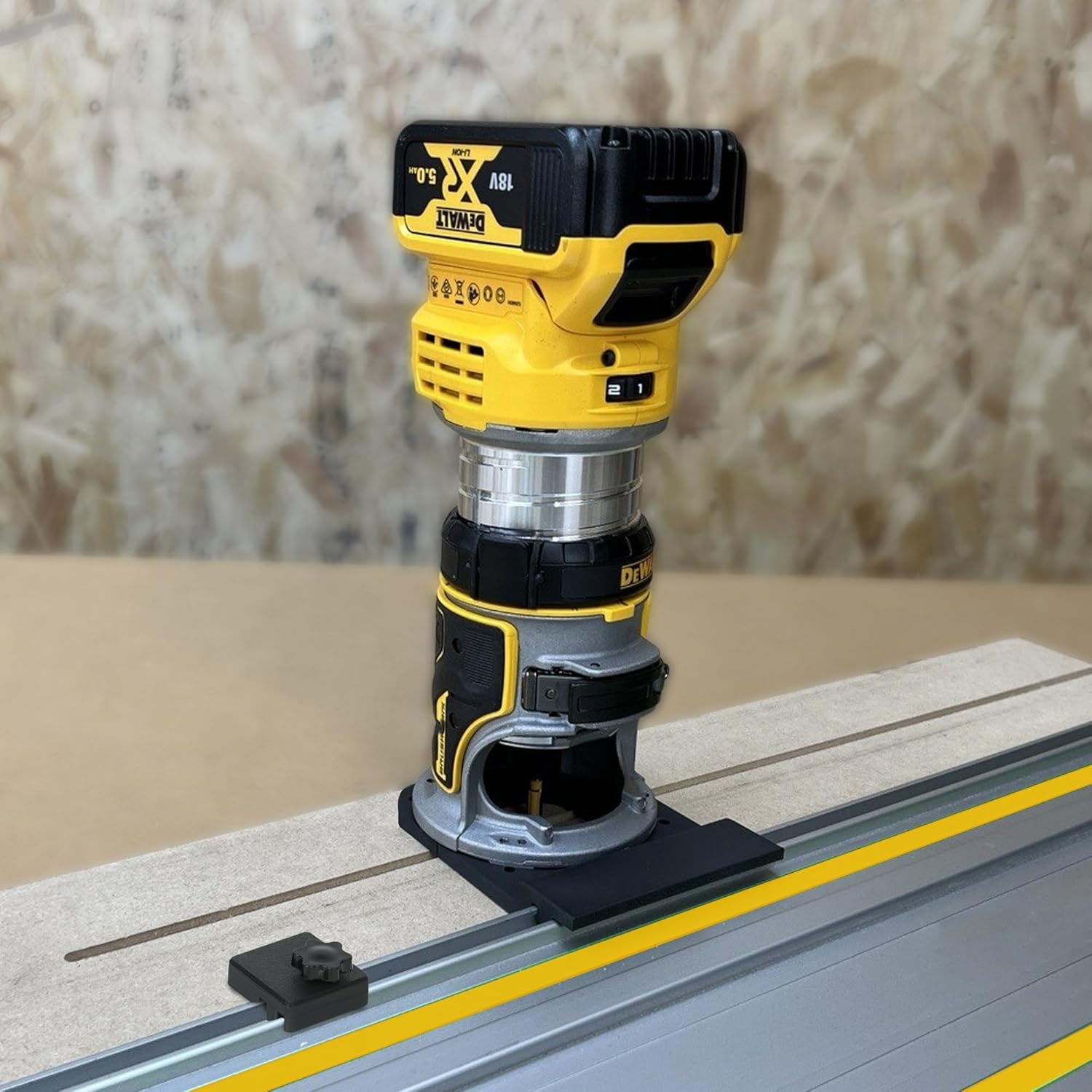 Guide Rail Adapter Compatible with Dewalt Router - Dual-Lock Track Mount for Precise Straight Cuts, Secure Rail Connection