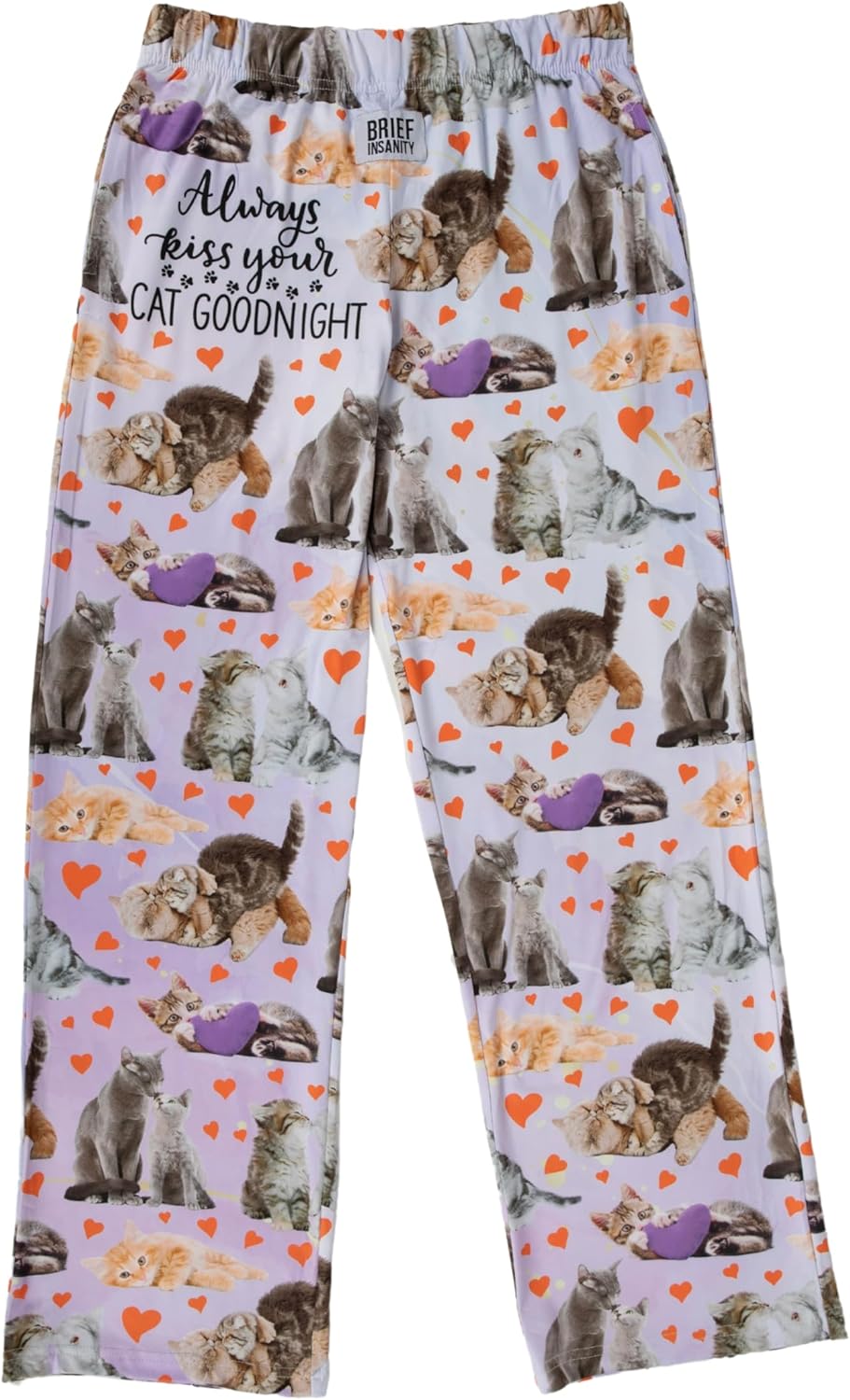 BRIEF INSANITY Cat Print Lounge Pajama Pants for Women & Men - Soft Silky Unisex Sleep Bottoms - Image 6