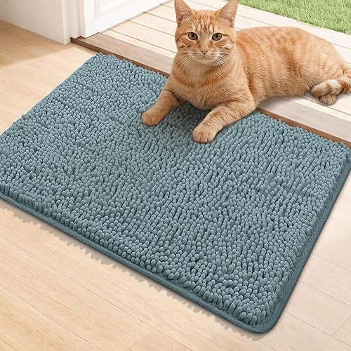 Miniatura 42 de Bcoimo Tapete súper absorbente para puerta de perro, 30 x 20 pulgadas, tapete antideslizante para patas fangosas, alfombras para mascotas para patas