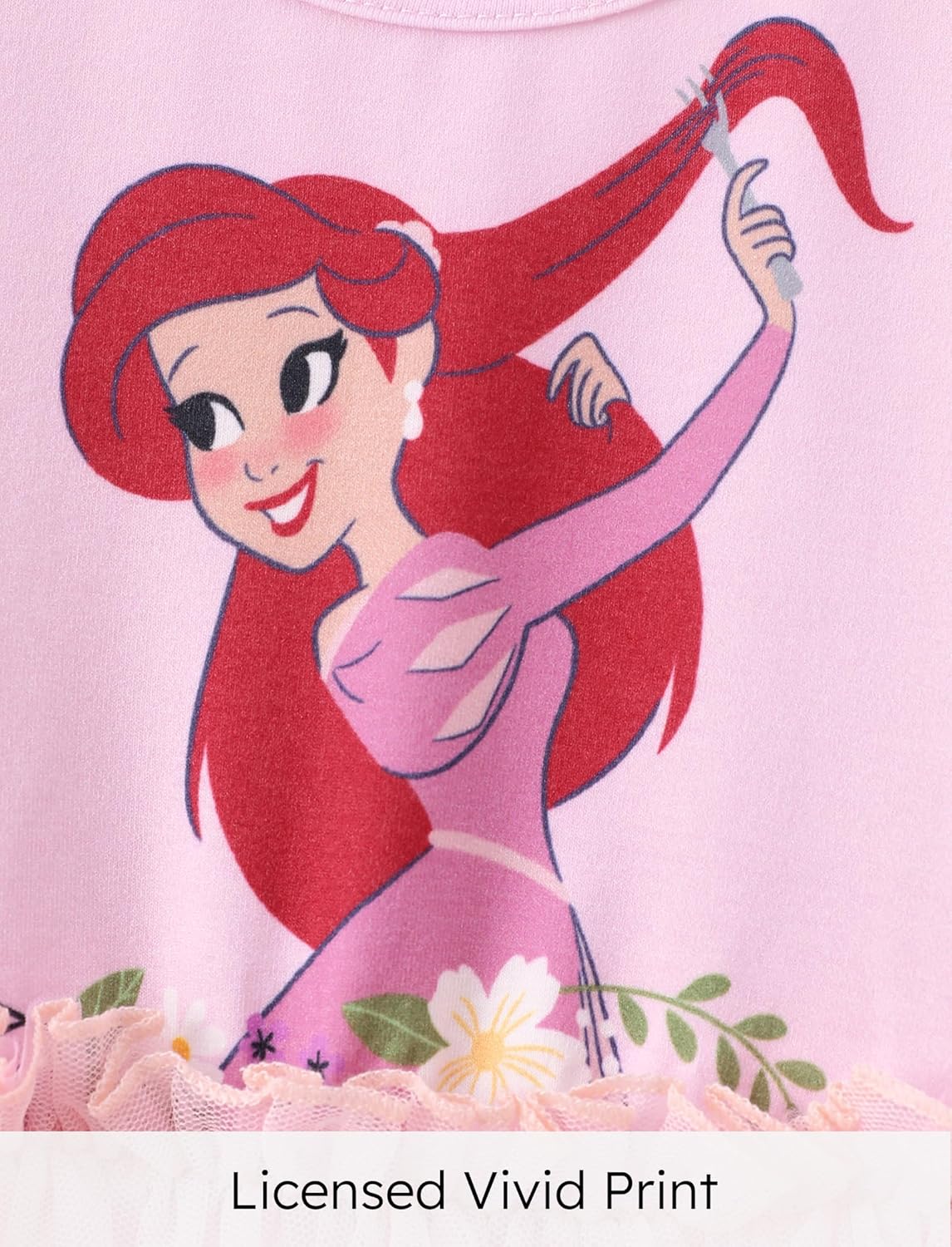 Disney Frozen Elsa Princess Cinderella Ariel Jasmine Rapunzel Baby/Toddler Dress, Ruffle Long-Sleeve Mesh Overlay Tulle Dress - Image 5