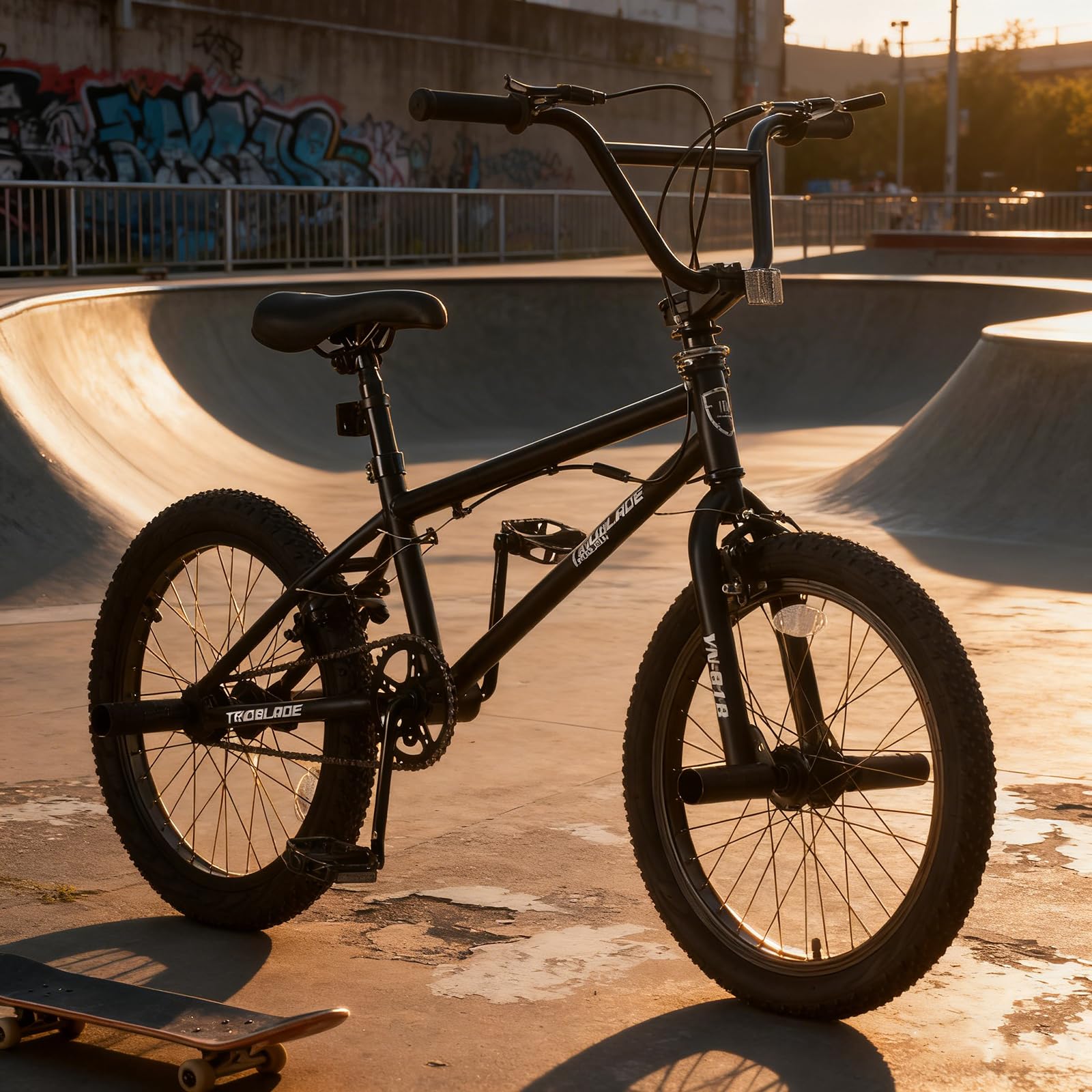 20 Zoll Freestyle Fahrrad, Fahrrad für Anfänger-Niveau, 360° Rotor-System, BMX Bike mit Vorder-und Hinterrad-U-Bremse, Aluminiumräder, 4 Pegs, BMX-Rad für Erwachsene und Jugendliche（Schwarz）