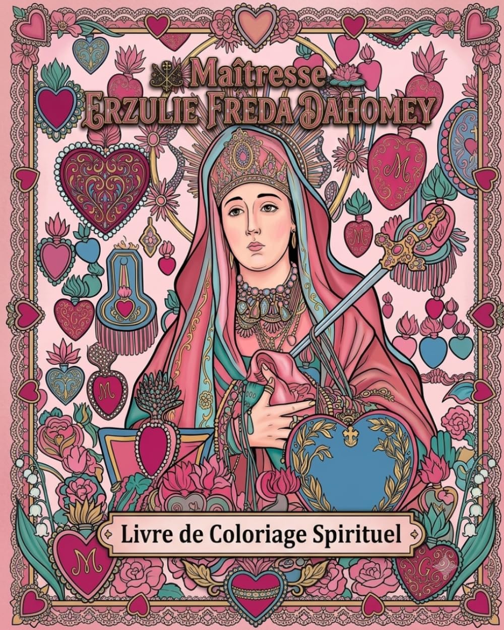 Erzulie Freda Dahomey – Livre de Coloriage Spirituel: Illustrations Sacrées, Affirmations Positives, Méditations et Symboles du Vodou Haïtien