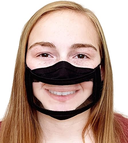 Miniatura 7 de Clear Face Mask/Reusable/Non-Toxic/American Made/Latex-free/No PVC, BPA, Phthalate/Washable/See Through Window Mask Black
