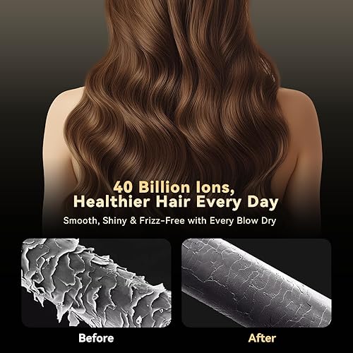 Miniatura 3 de Secador de pelo, 130000 RPM de alta velocidad sin escobillas para secado rápido, 400 millones de iones negativos secadores de pelo para mujeres,