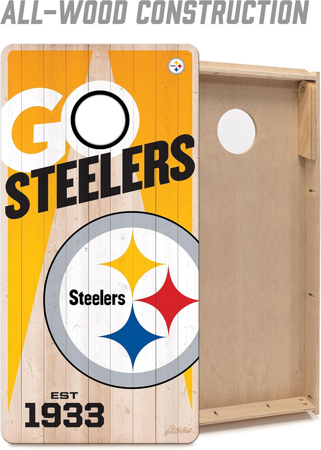 YouTheFan NFL 2’ x 4’ Professional Wood Cornhole Game with Logo Bags