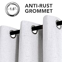 Vista 251 de H.VERSAILTEX Cortinas 100% opacas con aislamiento térmico, texturizadas, de lino, con bloqueo completo de calor y luz, para sala de estar y Negro