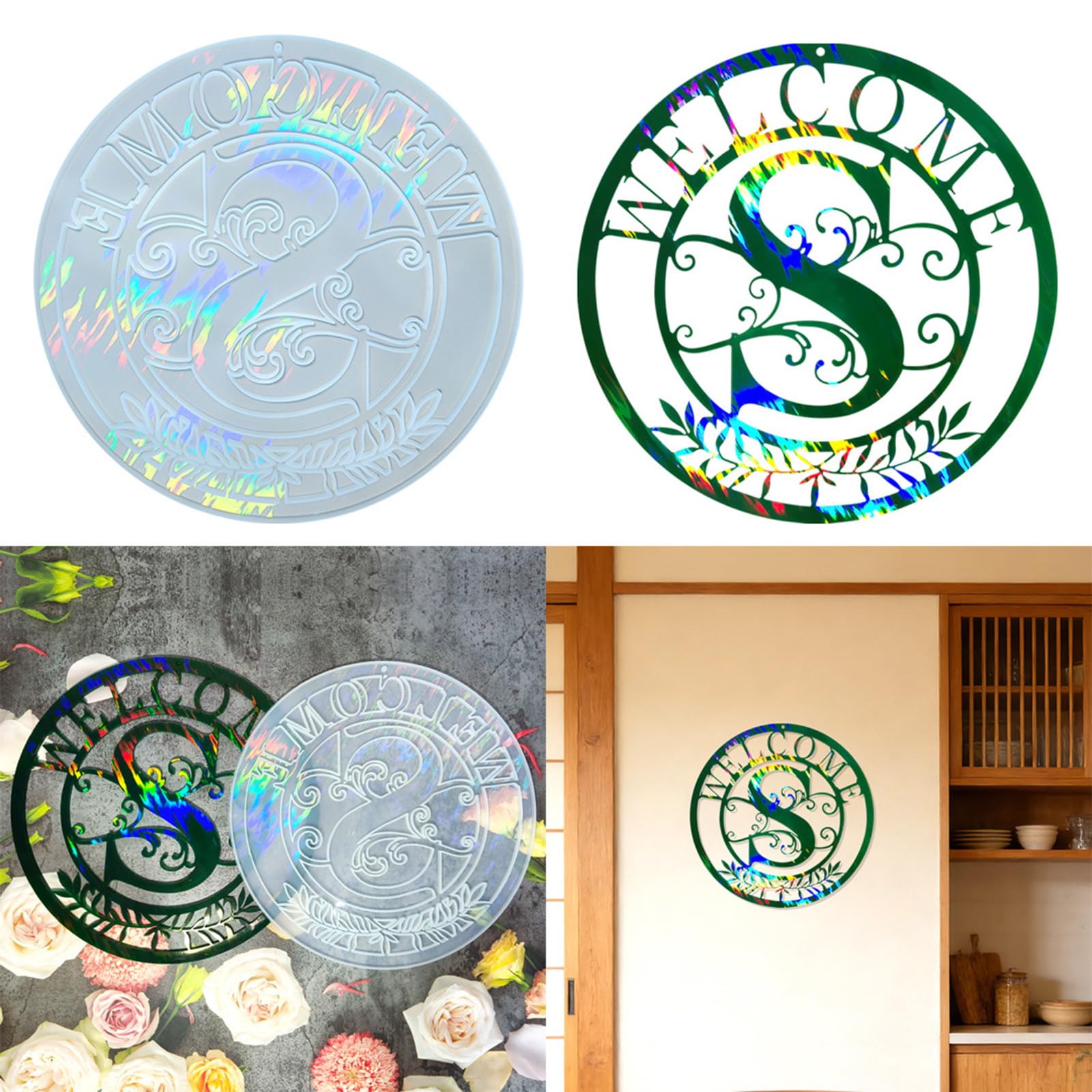 Letra S de silicona resistente para arte holográfico de resina y personalizar la decoración del hogar, regalo individualizado