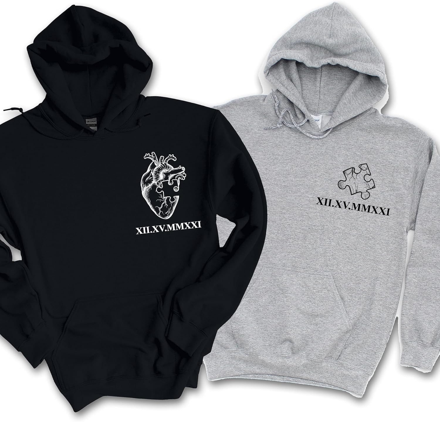 Matching Couple Sweatshirts, Custom Roman Numeral Hoodies, Birthday Gift for Him, Her, Boyfriend or Girlfriend, Couples Apparel for Wedding, Valentine’s Day, Engagement, or Anniversary Multicolor - Image 7