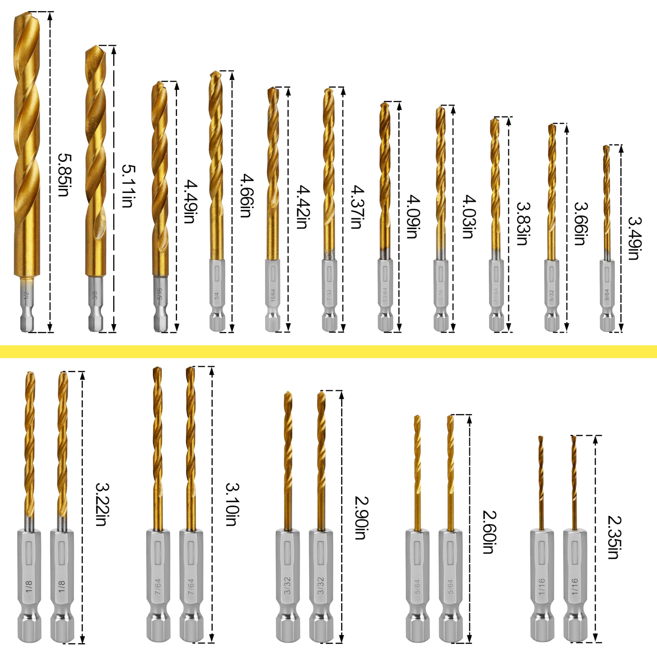 DE-WALT Drill Bits - Titanium Coated Set -2
