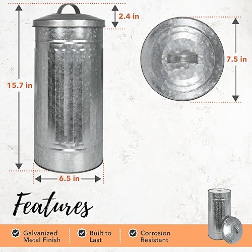Miniatura 4 de Autumn Alley Farmhouse - Soporte organizador de papel higiénico de metal galvanizado con tapa, se adapta a 3 megarrollos, soporte de almacenamiento