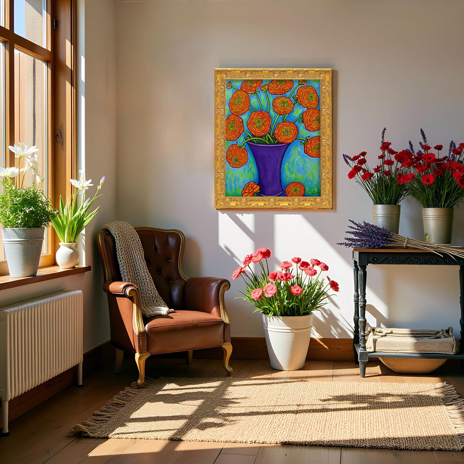 CANFRAVAS 12x16 Canvas Frame, Gold Antique Ornate Floater Frames for Canvas Paintings, Solid Wood Plein Air Baroque Victorian Floater Frame, Oil Painting Vintage Frames (Gold,12"x16")