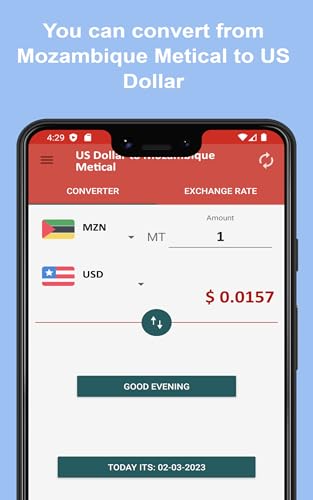 Dólar Americano para Metical Para ver a taxa de câmbio no seu Telefone e Tablet