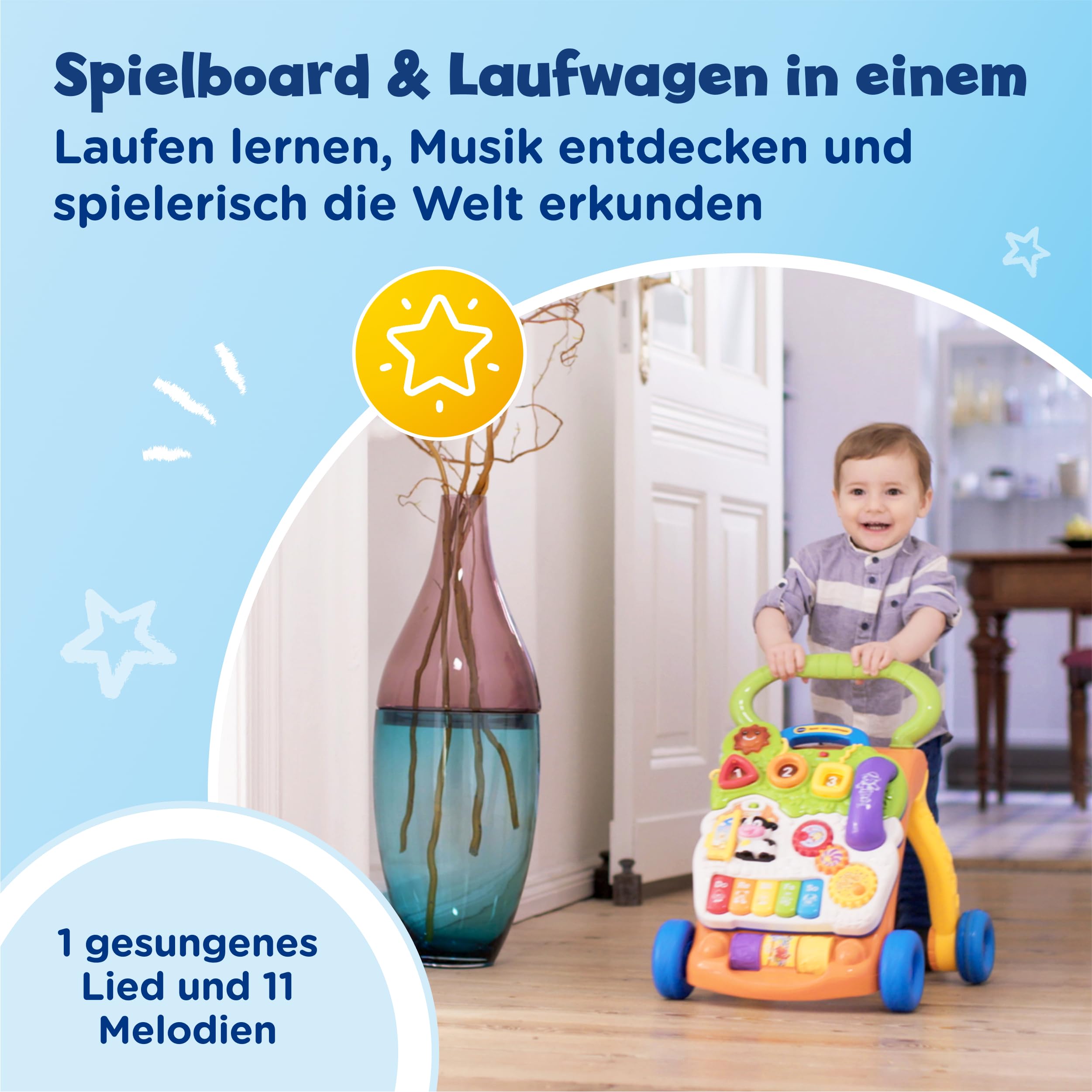 VTech Baby Spiel- und Laufwagen - Lernspielzeug Bunt