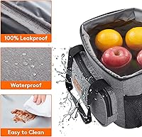 Vista 4 de Lifewit Bolsa de Almuerzo Mediana Aislada Caja de Almuerzo Hielera Suave Bolsa Refrigerante para Adultos Hombres Mujeres, Gris 12 Latas (9L)