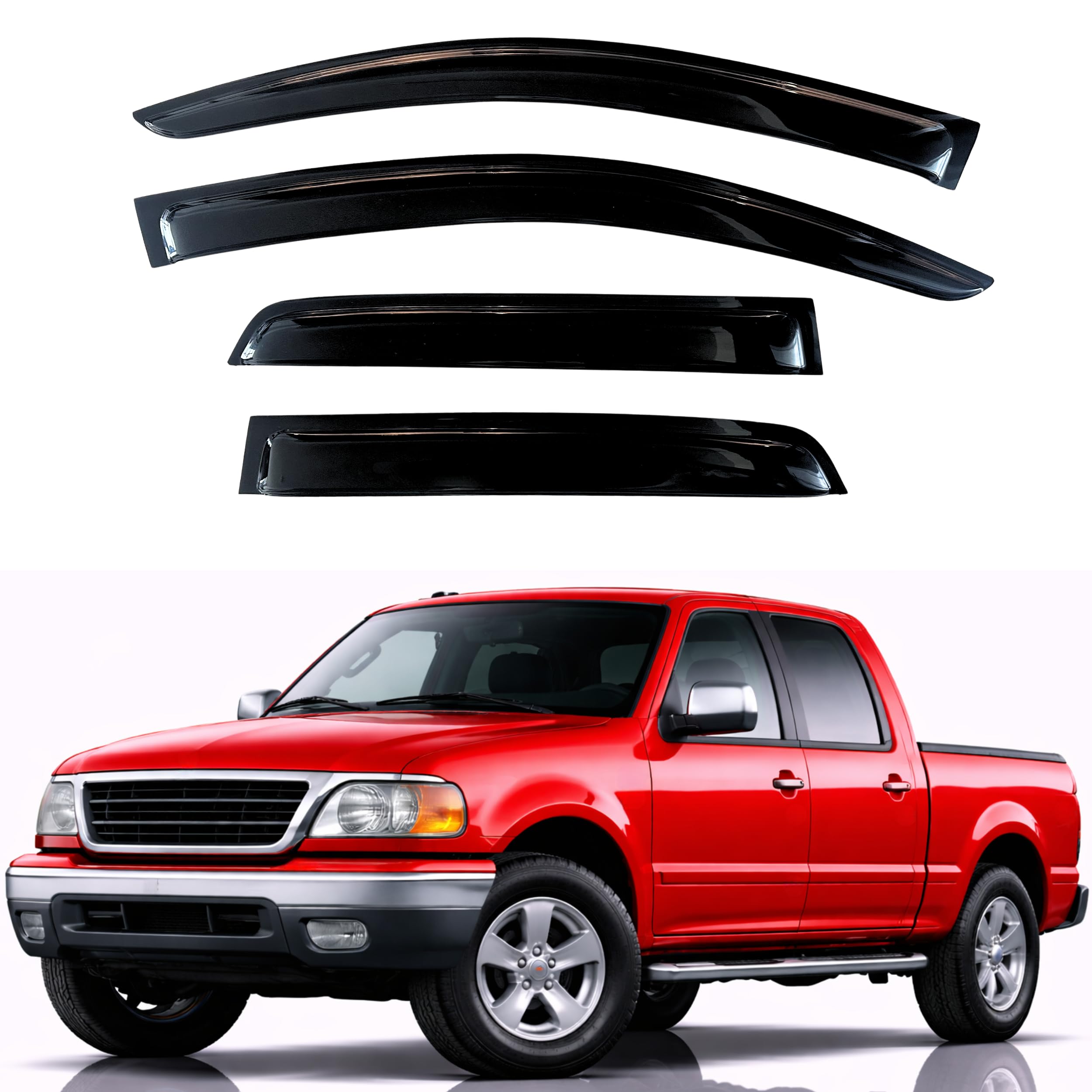 KPY Rain Guards Fit for 2001-2003 Ford F150 SuperCrew
