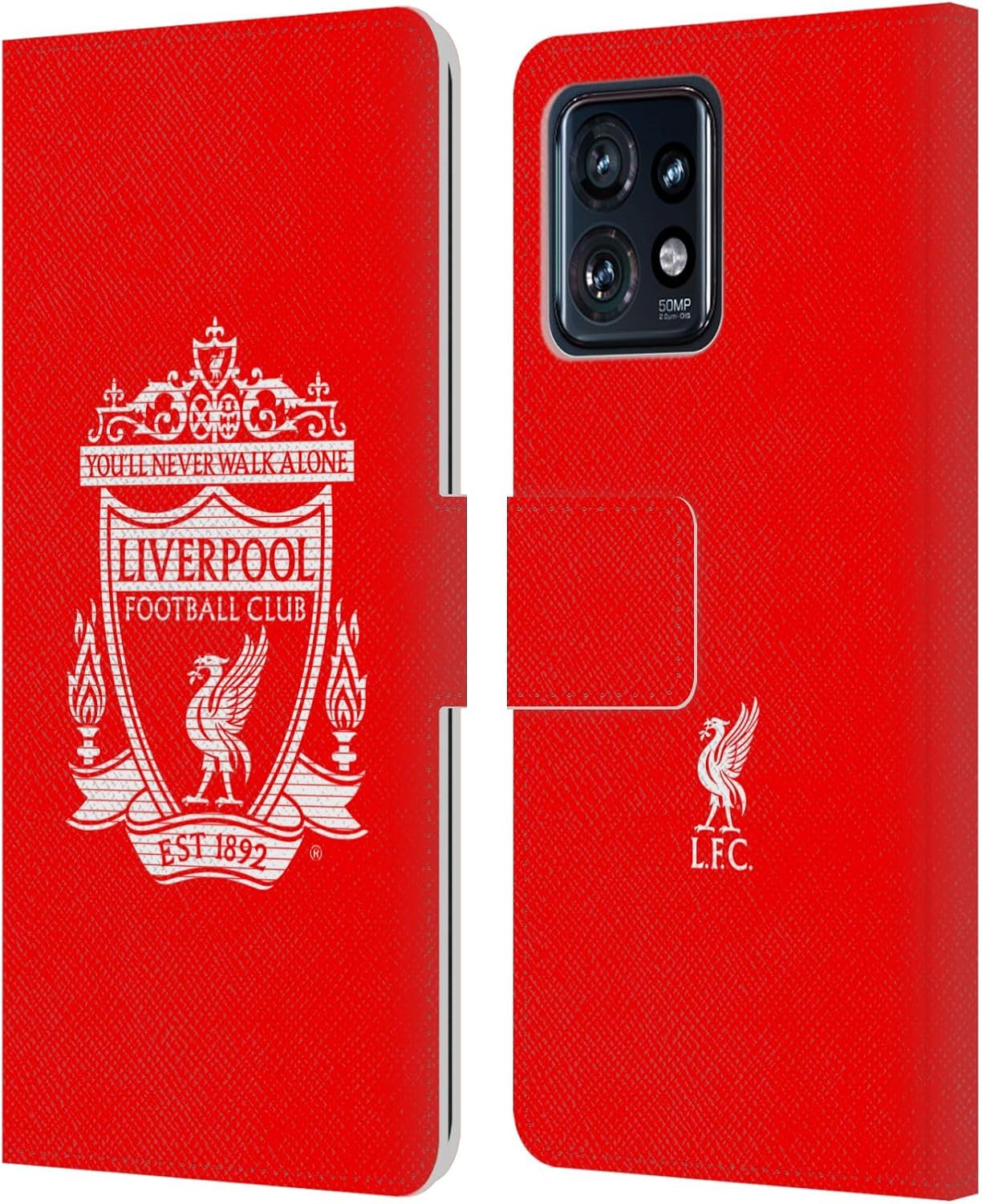 Head Case Designs Officially Licensed Liverpool Football Club Red Crest 2 Leather Book Wallet Case Cover Compatible with Motorola Moto Edge 40 Pro