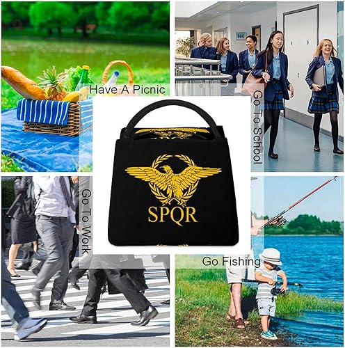 Miniatura 7 de Bolsa de almuerzo aislada con bandera del Imperio Romano del Senado SPQR para mujeres y hombres, lonchera reutilizable, bolsa de almuerzo a la moda