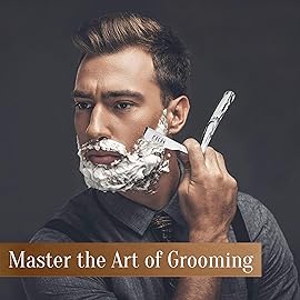 Facn Straight Razors for Men - Professional Barber Straight Edge Razor Kit with 100 Blades, Classic Stainless Steel Barbero Shaver for a Smooth & Precise Shave, Premium Barber Razor for Men\'s Shaving