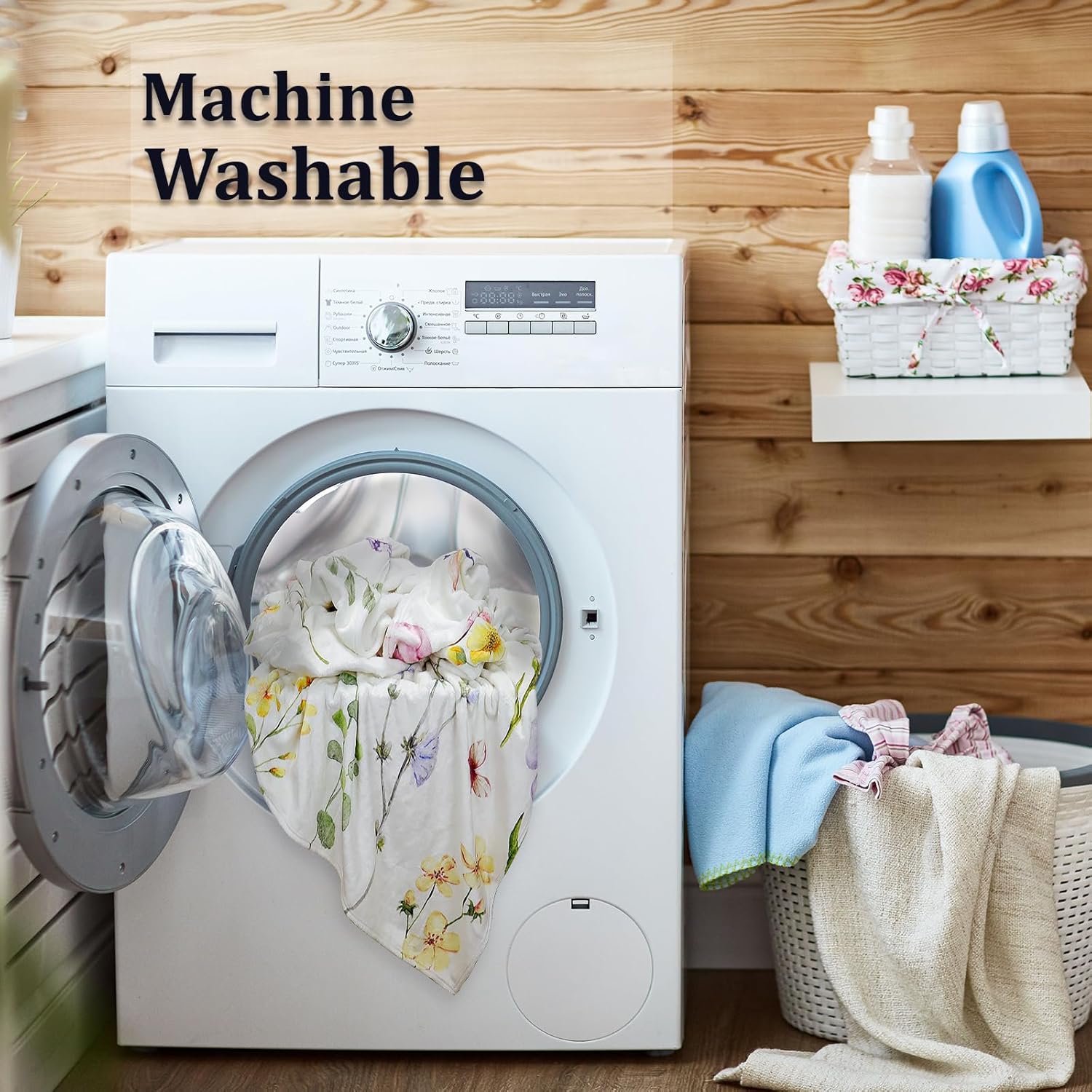 Tupmnbry Wildflowers Throw Blanket Botanical Floral Printed Blanket Super Soft Flannel Throw Blankets Lightweight Fluffy Plush Fuzzy Bed Blankets for Bedding Sofa 50"X60" - Image 7