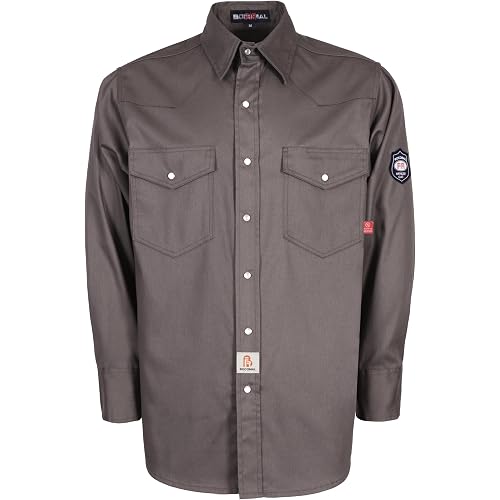 BOCOMAL Men's FR Shirts 6.25oz Lightweight Flame Resistant Welding Workwear