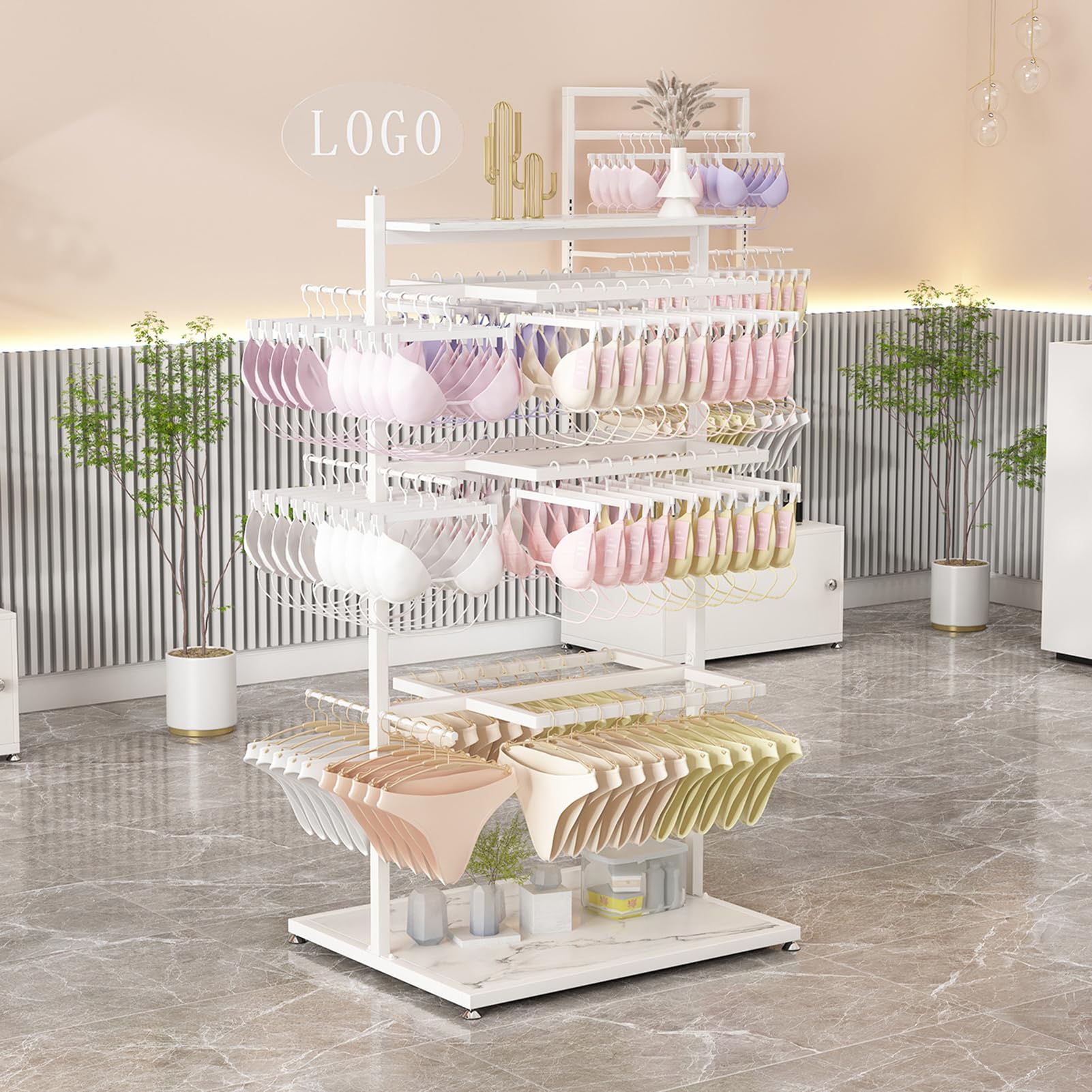 CENAP Clothing Store Underwear Metal Display Rack, Underwear Panty Rack Shorts Display Bra Stand, Retail Store Garment Rack Clothing Hanger