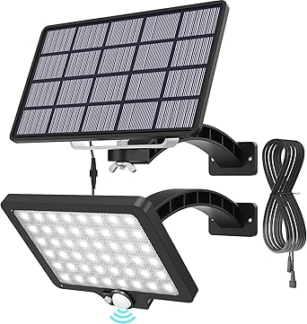 JACKYLED Solar Flood Lights Outdoor Security Light IP65 Waterproof Motion Sensor Dusk to Dawn Solar Light 180 Degree Adjustable Angle Floodlight for Shed,Barn,Ceiling Porch,Doorway,Yard